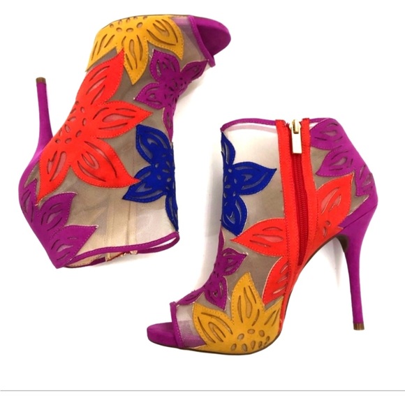 Jessica Simpson Mesh Peep Toe Bootie Size 8 - Picture 2 of 8